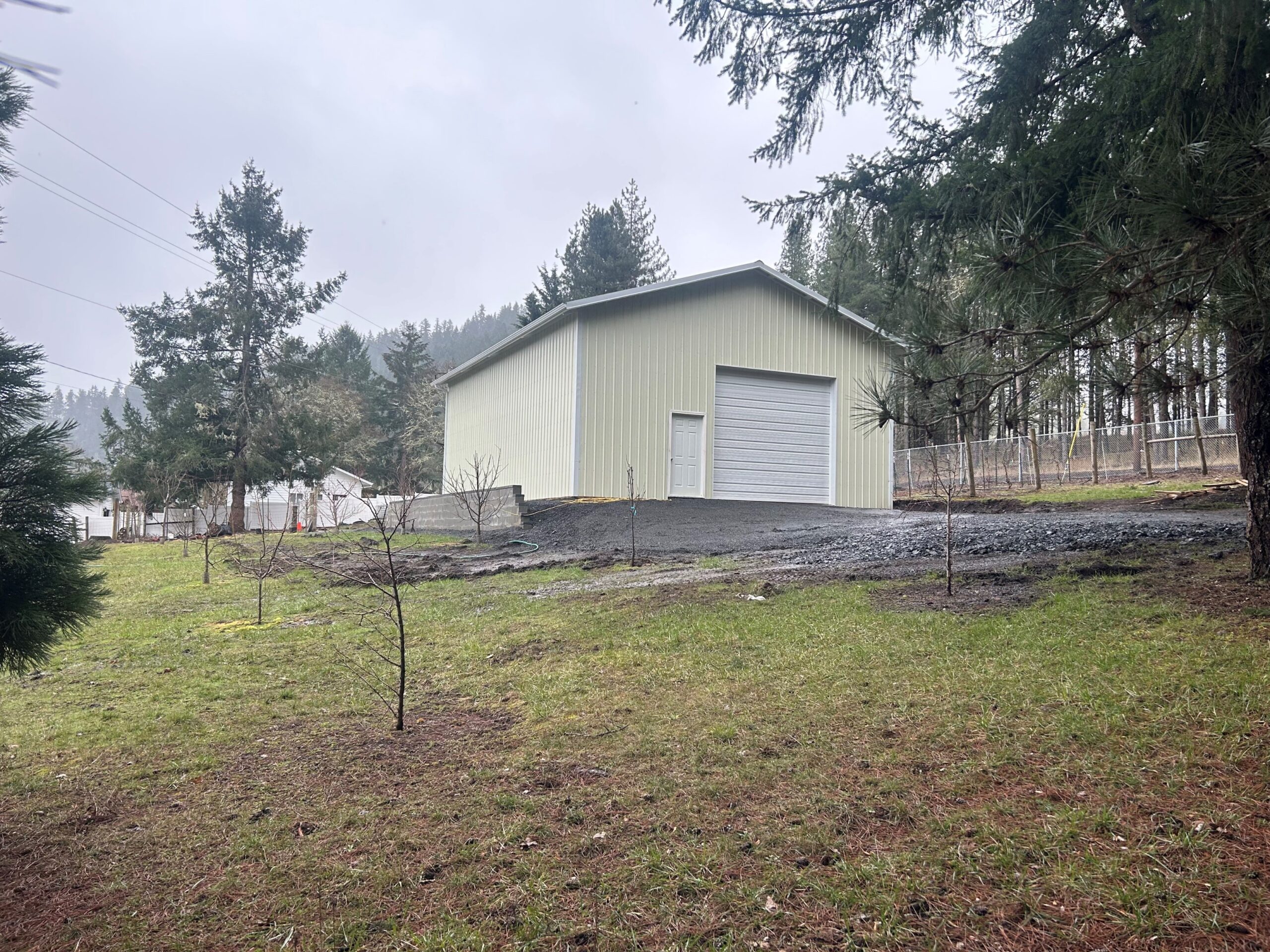 Post frame shop re-sided and re-roofed