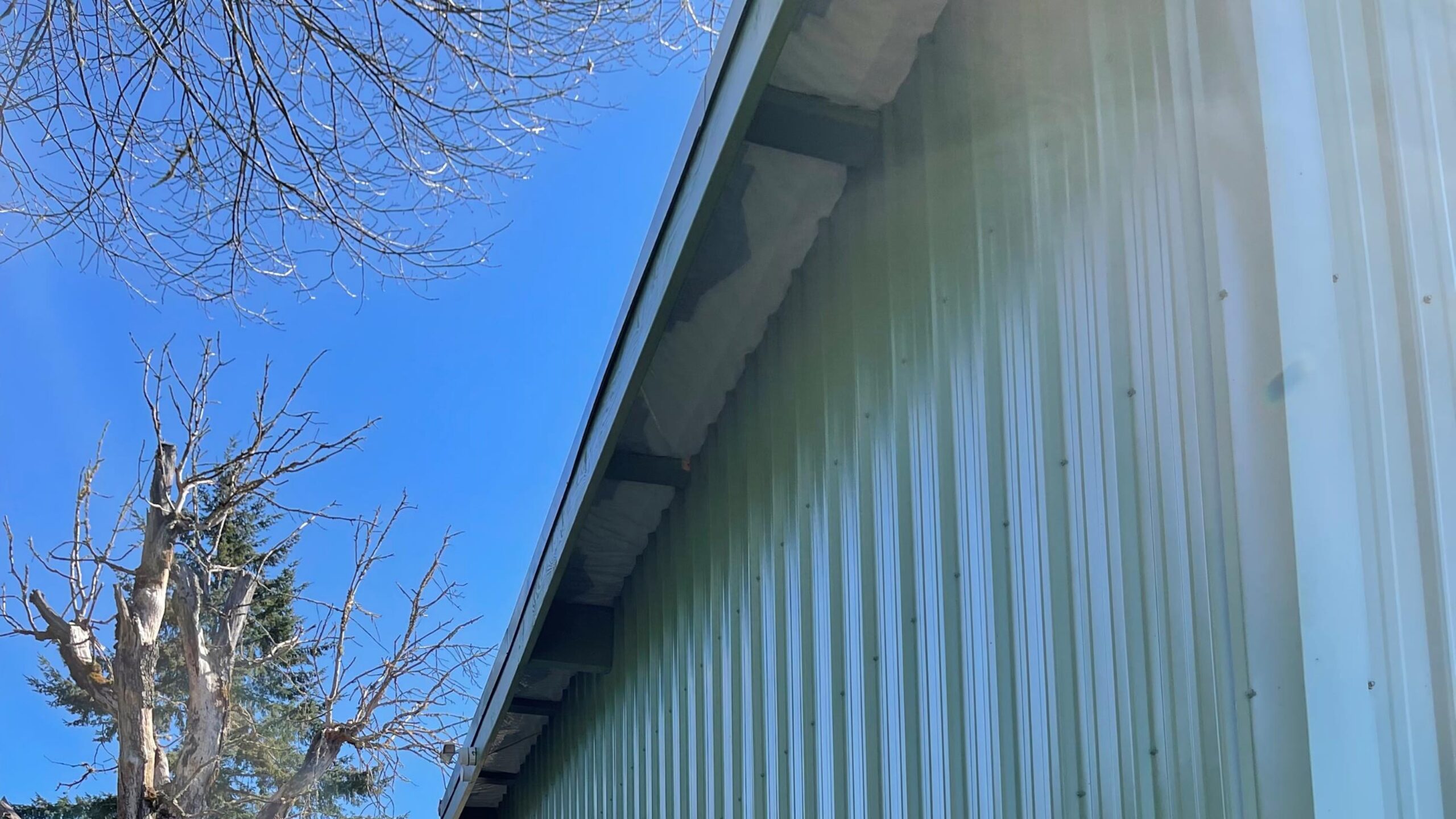 Post frame building with tall sidewalls